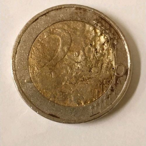 Collector 2 euro coin used with production defect Luxembourg