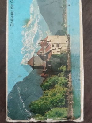 Large matchbox used, vintage with Château de Chillon 1970
