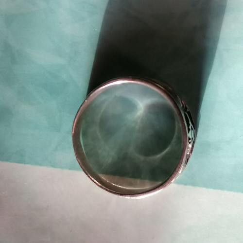 Men's 925 silver ring with embossed compass and waves new