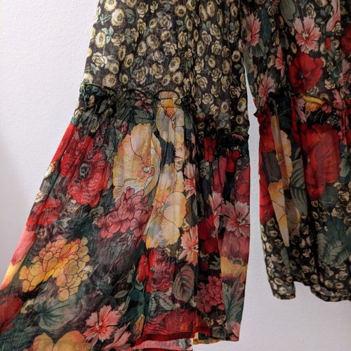 Kenzo blouse used with vintage floral pattern and bell sleeves