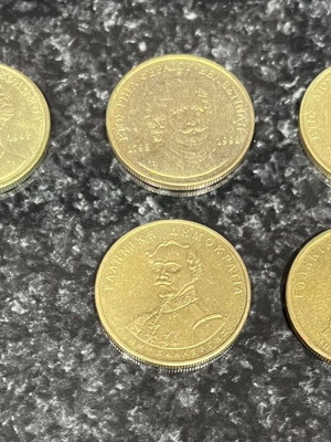 Coins 50 drachmas and 100 drachmas used, small wear