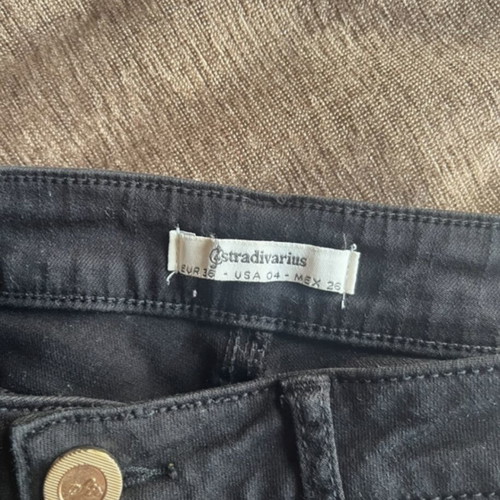 Stradivarius black jeans like new with rips size S