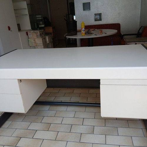 Glass bookshelf with wooden base, round table, sofa, armchair set, Sato desk, vintage chair like new