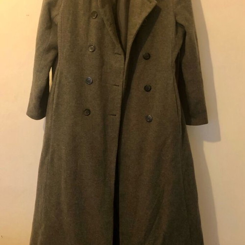 Long mid-length coat with fur like new, black and gray