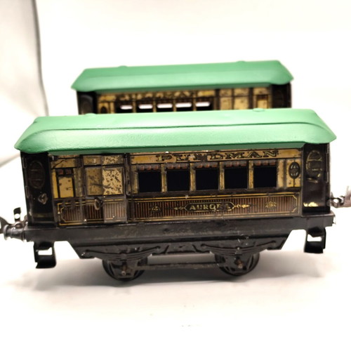 Vintage Train Pullman toys used, set of two from 1930s