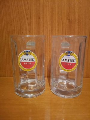 Amstel Αυθεντικά Ποτήρια Μπύρας 0.3l σαν καινούργια, σετ 2 τεμαχίων