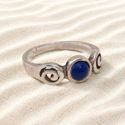 Handmade Gianniotiko ring with lapis lazuli new