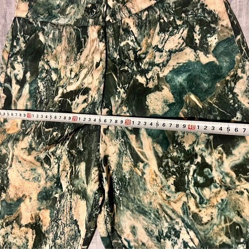 Milkwhite set like new, satin texture, beige and green