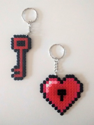 Σετ 2 Χειροποίητα Μπρελόκ ''Key to your Heart''