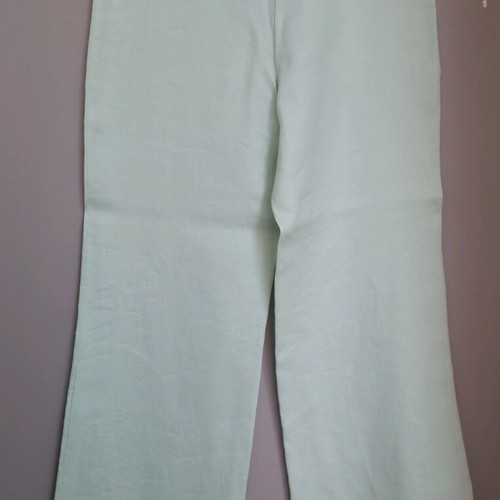 Marks & Spencer linen pants in light pistachio, like new, size 14 UK