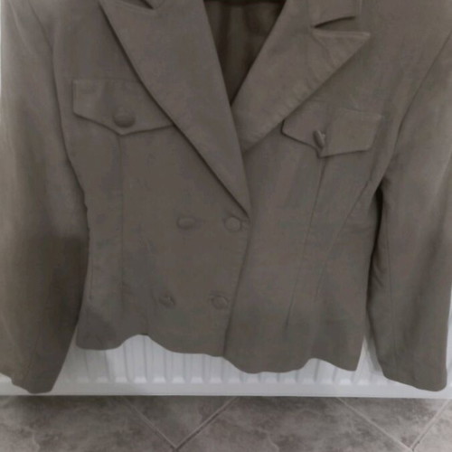Women's jacket used, beige suede, size S