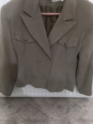 Women's jacket used, beige suede, size S