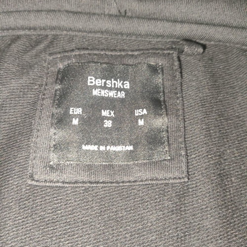Bershka men's sleeveless hoodie jacket, black, size M