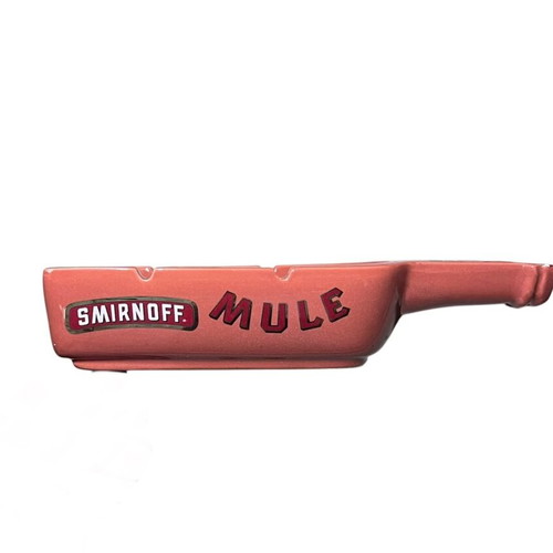 Smirnoff Mule ashtray used, ceramic bottle-shaped