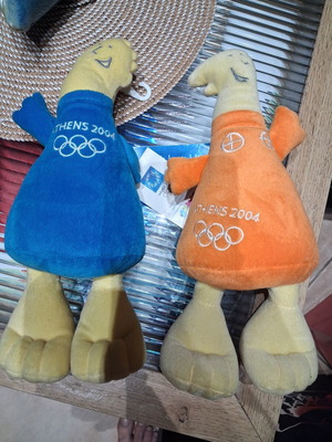 Phoebus and Athena Collectible Mascots Athens 2004 Olympics new