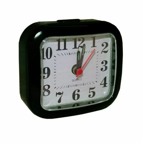 Table clock-alarm black new, analog
