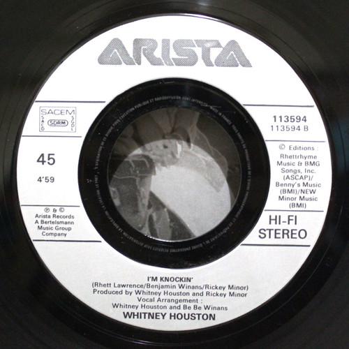 Whitney Houston I'm Your Baby Tonight 7" vinyl single used, pop