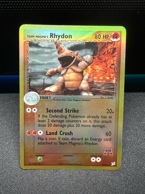 Team Magma's Rhydon 22/95 Reverse Holo card mint Pokemon TCG