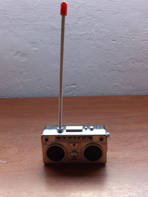 Miniature radio cassette player collectible plastic used, 1990s