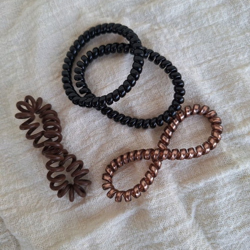Hair ties used set plastic telefon wire style