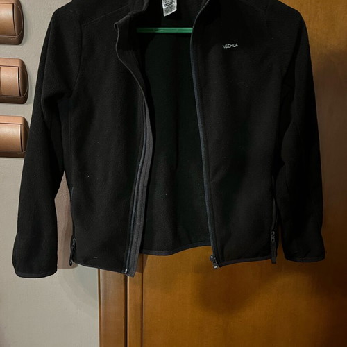 Decathlon fleece zipper jacket black like new for 8-9 years 131-140 cm
