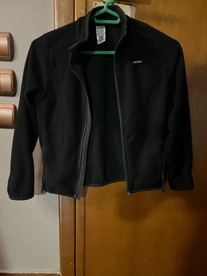 Decathlon fleece zipper jacket black like new for 8-9 years 131-140 cm