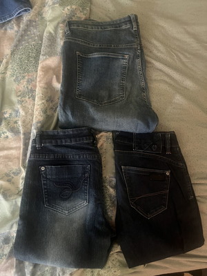 Garcia Jeans bundle of 3 slim jeans for women, size M/L, blue