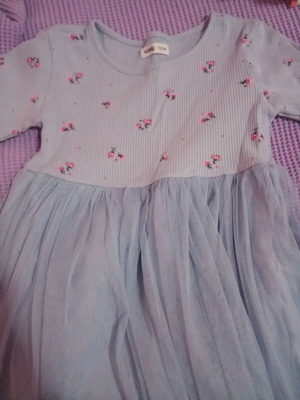 Blue dress with tulle Sinsay size 122 like new
