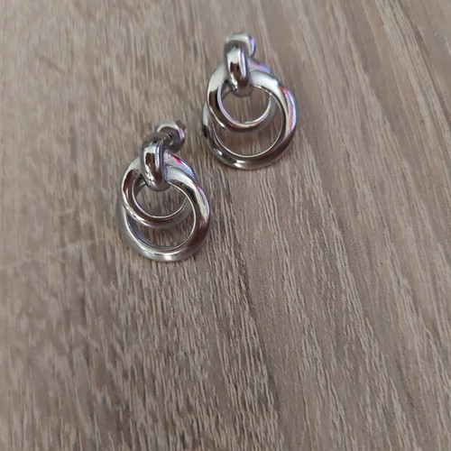 Women's stainless steel silver earrings like new