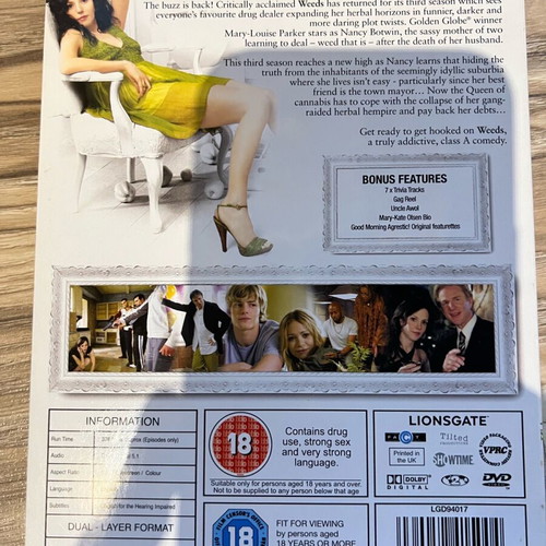 Weeds Season 3 Boxset DVD in excellent condition