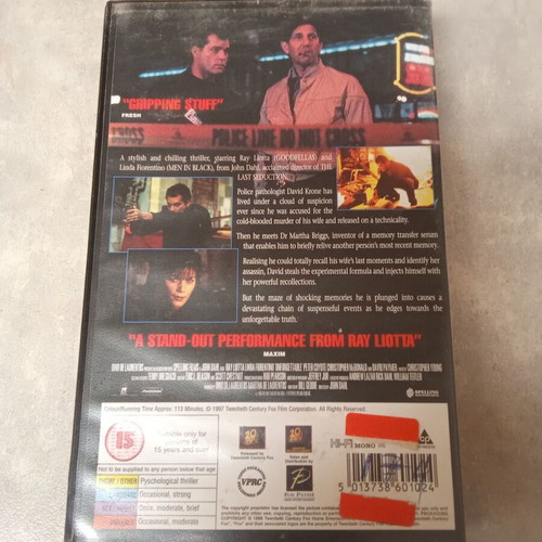 Unforgettable VHS tape used, Ray Liotta, 1990s
