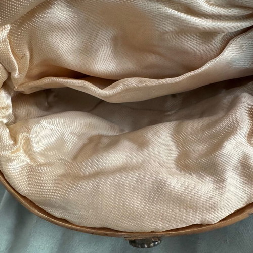 Vintage clutch handbag used gold color