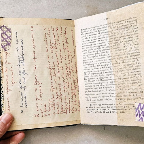 Artistic handmade book used with 88 pages
