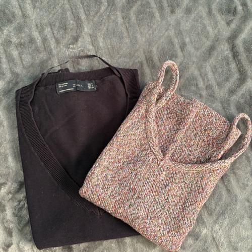 T-shirt Mango summer and Zara blue blouse like new, size S