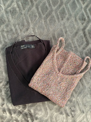 T-shirt καλοκαιρινά Mango και μπλούζα Zara μπλε σαν καινούργια, No S