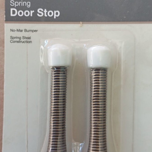Spring door stop new, set of 2, antique brass