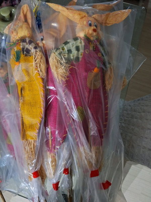 Wooden Easter bunnies new, pack of 10 pieces