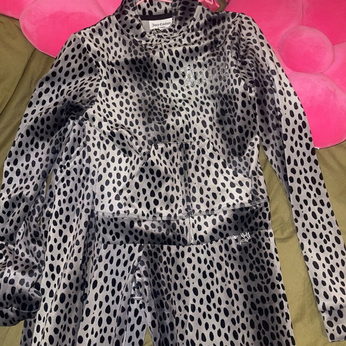 Juicy Couture Grey Leopard Velvet Set New XS Size
