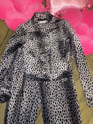 Juicy Couture Grey Leopard Velvet Set New XS Size