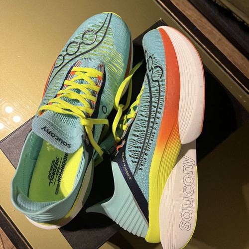 Saucony Endorphin Elite 2 running shoes new, turquoise, size 45
