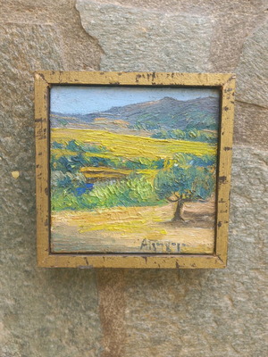Anna Grigora oil painting on canvas new 12x12 cm