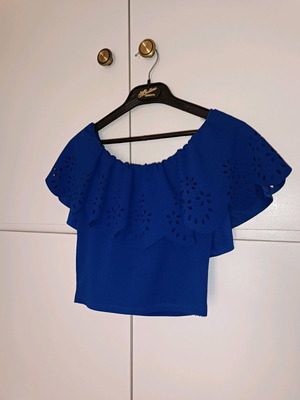 Princess blue top used with elastic shoulders S-M