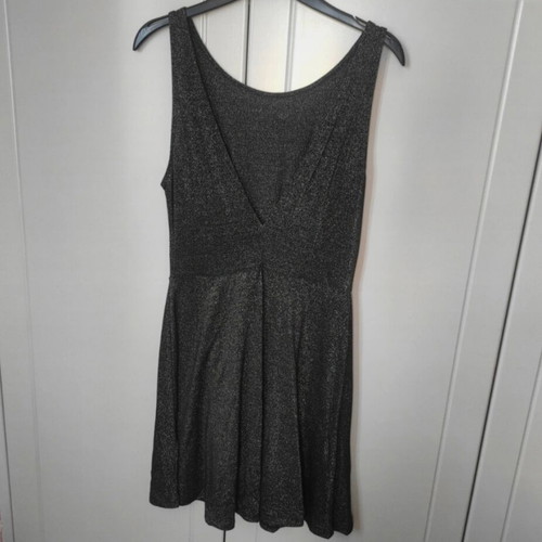 H&M Mini Glitter Dress with Gold Thread and V Back Opening