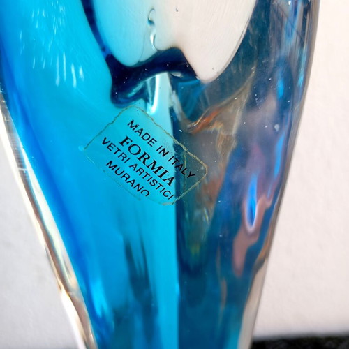 Murano sculpture made of blown glass 40cm new, blue