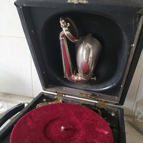 Decca portable gramophone used, vintage with built-in horn