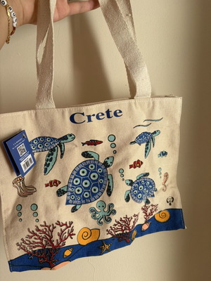 Crete small handbag like new, beige multicolor
