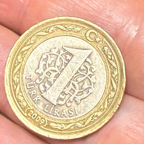 Coin 1 Turkish Lira bimetallic like new