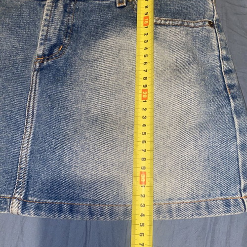 Zara TRF Denim Mini Skirt, Y2K Style, blue cotton