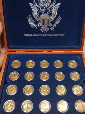 Συλλογή επίχρυσων κερμάτων quarter dollar σαν καινούργια, 56 τεμάχια
