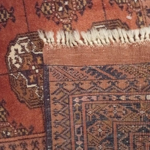 Handmade Afghan Bukhara rug used, 2 x 3.10 m, terracotta wool